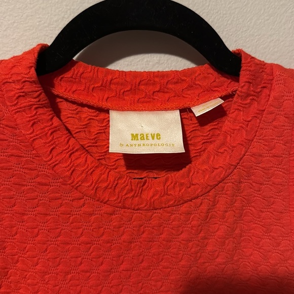 Maeve by Anthropologie Jacquard Sleeveless Top Red/Orange Medium EUC - Picture 2 of 11